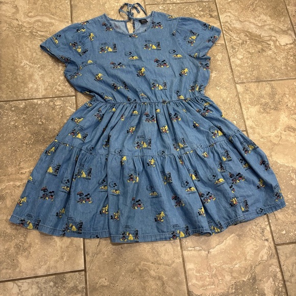 Disney Her Universe Mickey & Friends Chambray Dress Adults Blue Size XL - Picture 6 of 15